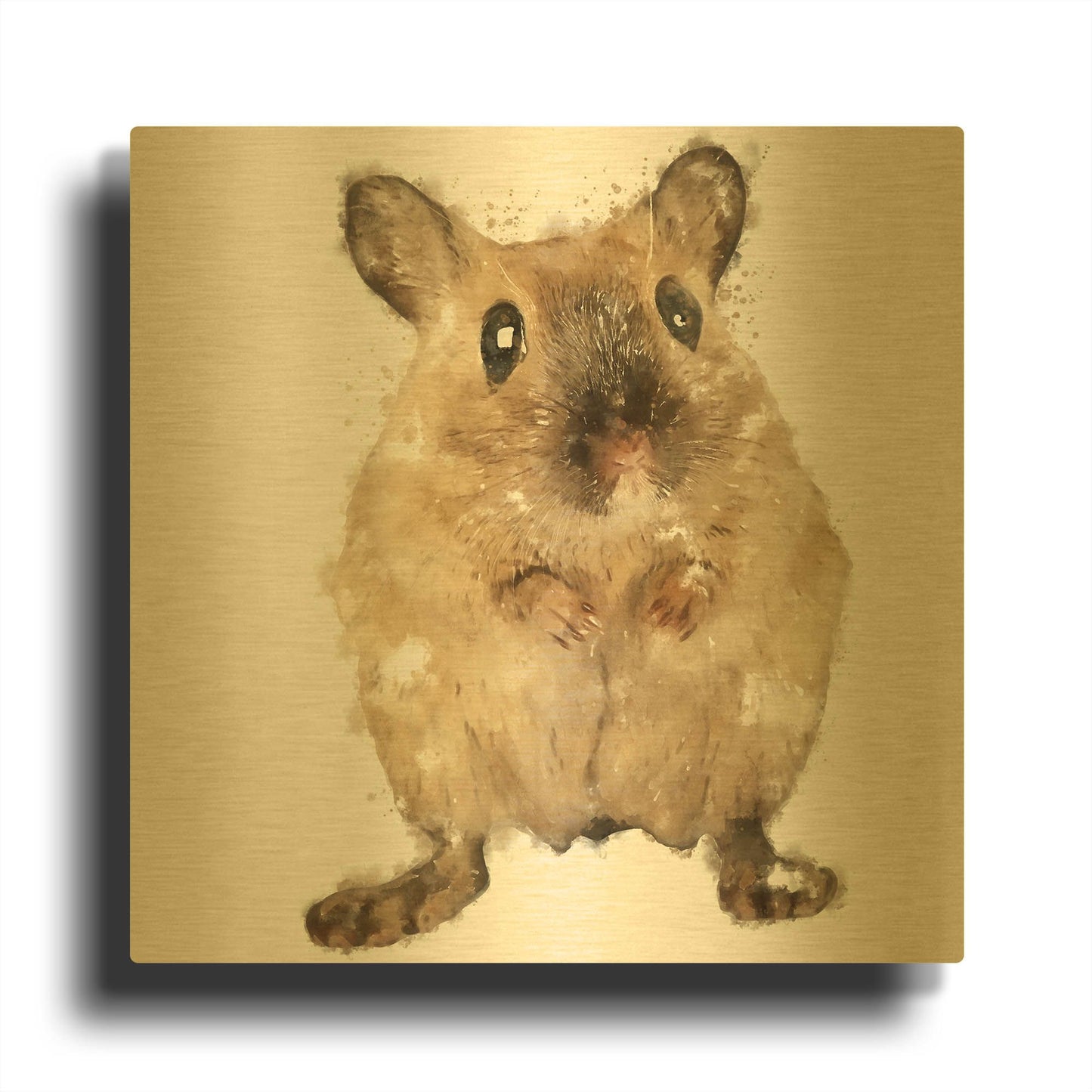 'Curious Mouse' By Kim Curinga Gold Metal Wall Art