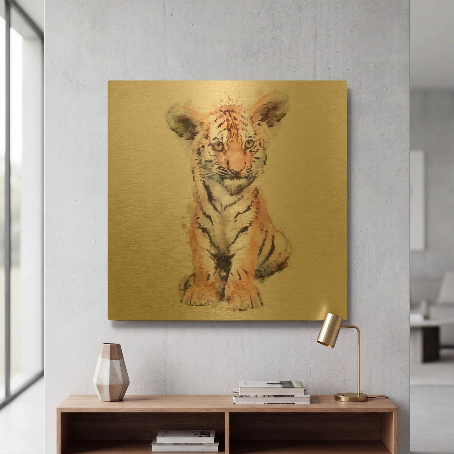 'Tigger Baby' By Kim Curinga Gold Metal Wall Art