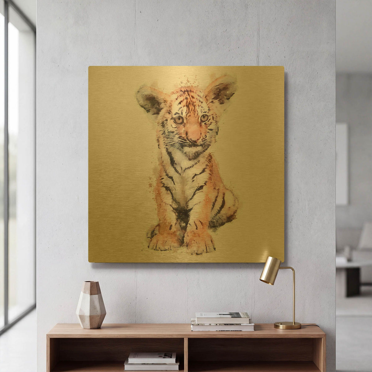 'Tigger Baby' By Kim Curinga Gold Metal Wall Art