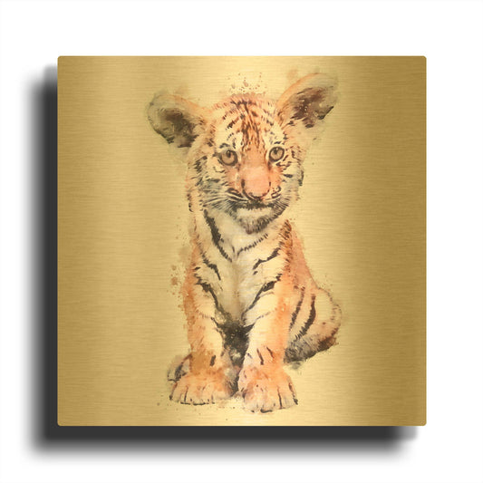 'Tigger Baby' By Kim Curinga Gold Metal Wall Art