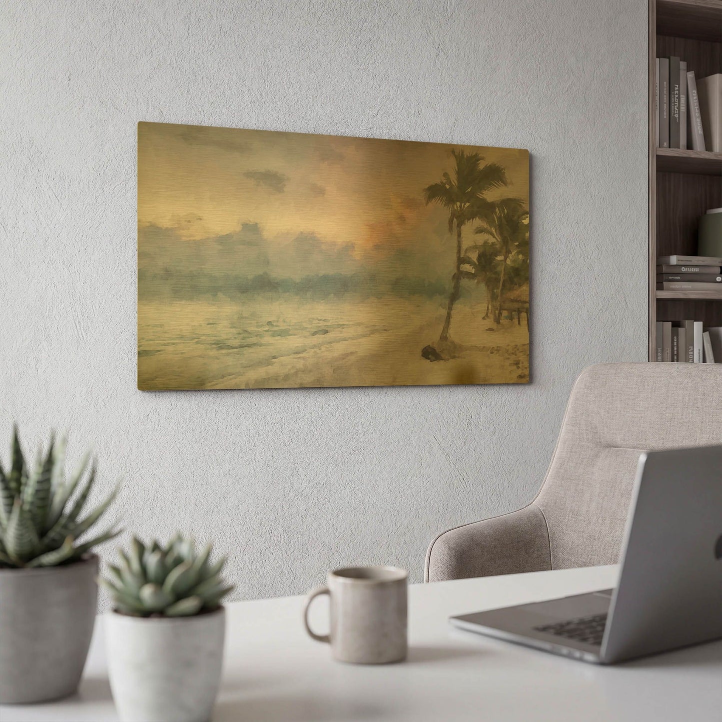 'Coastal Series 27' By Kim Curinga Gold Metal Wall Art