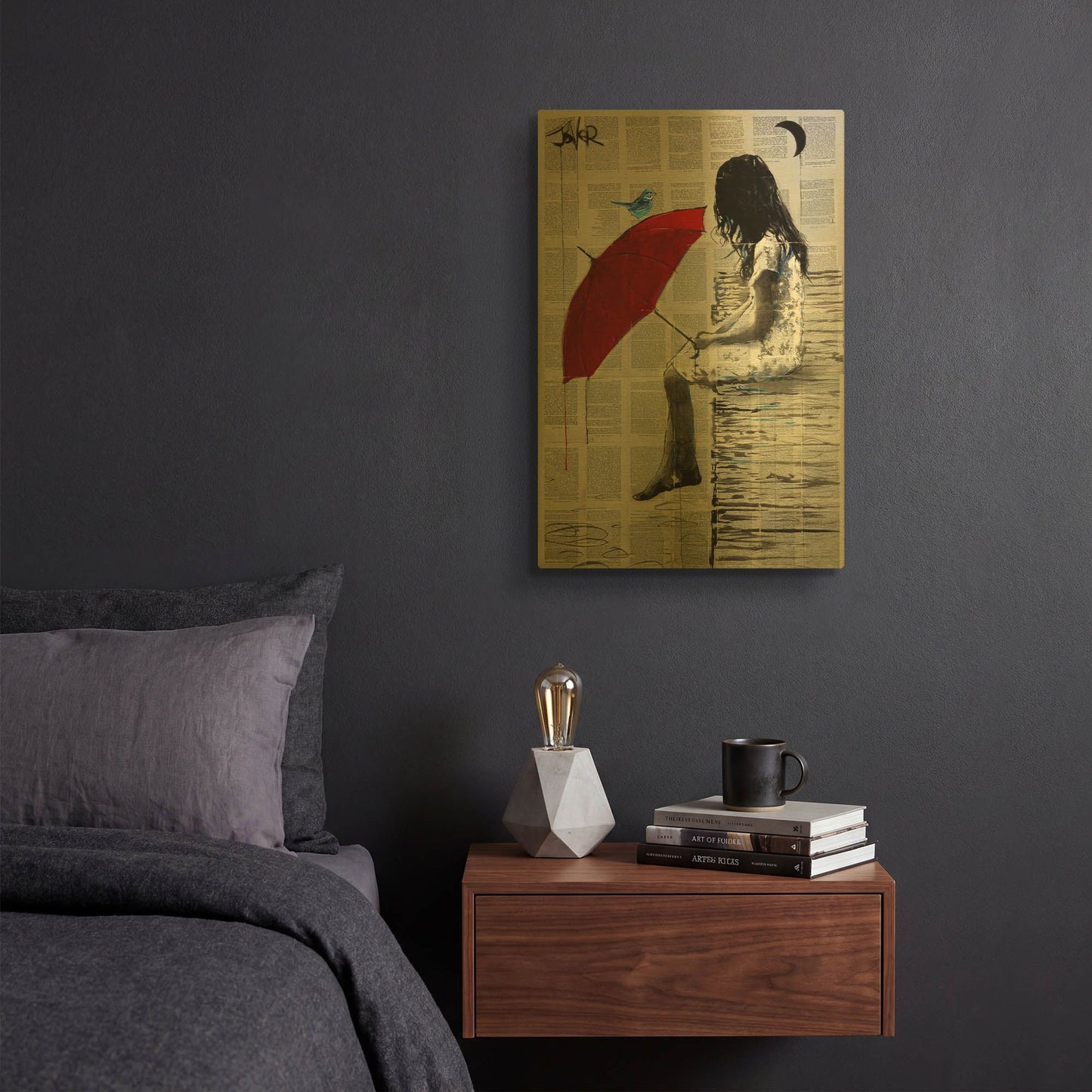 'Epithany' By Loui Jover Gold Metal Wall Art