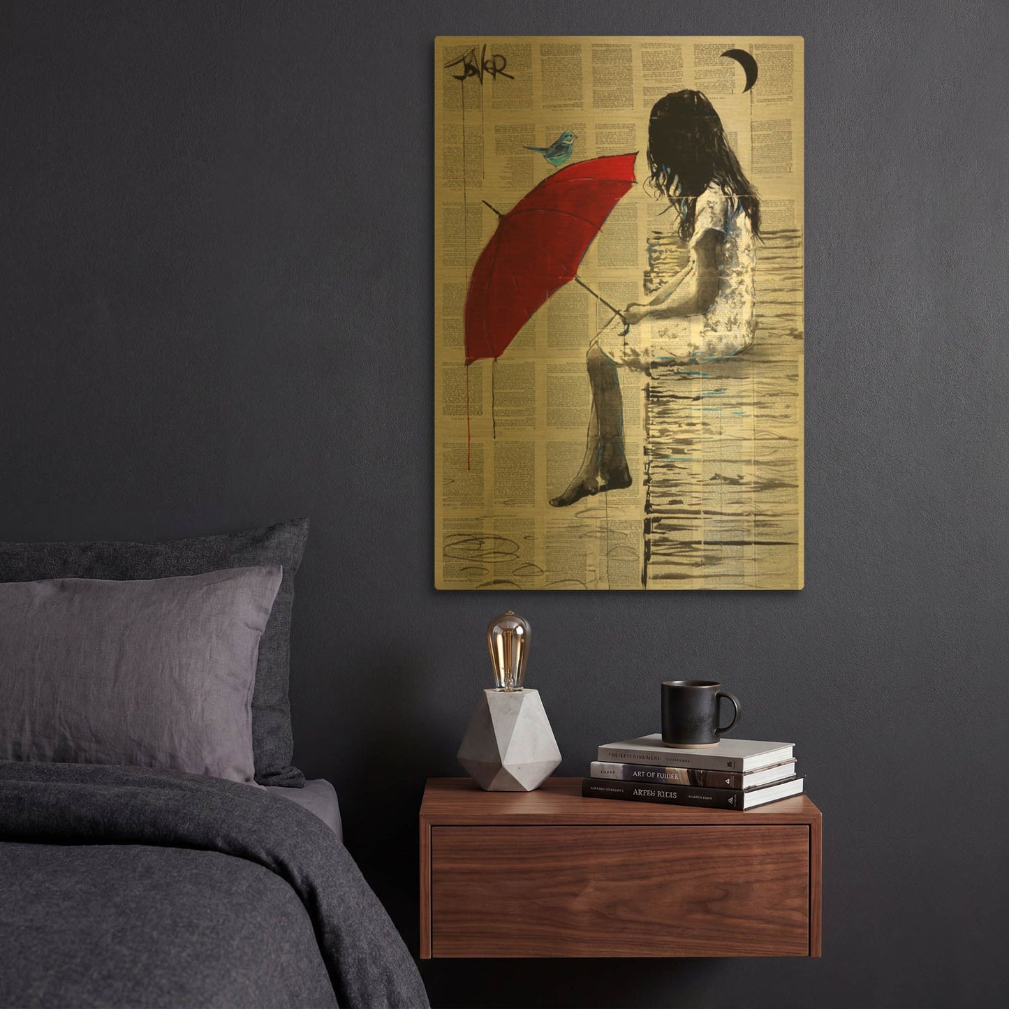 'Epithany' By Loui Jover Gold Metal Wall Art