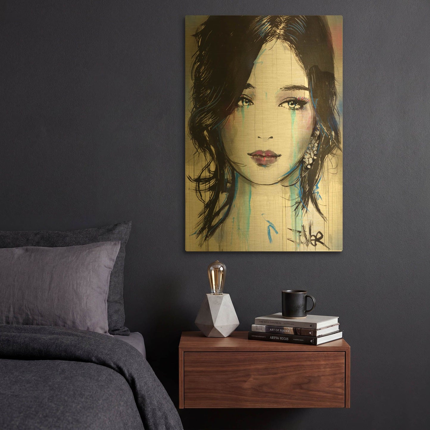 'Asia' By Loui Jover Gold Metal Wall Art