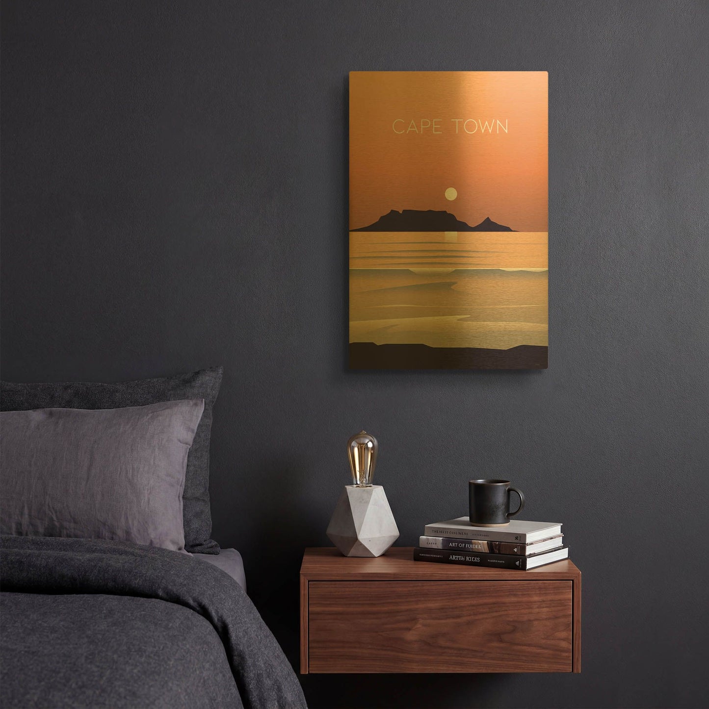'Cape Town' By Arctic Frame Gold Metal Wall Art
