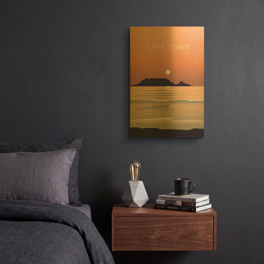 'Cape Town' By Arctic Frame Gold Metal Wall Art