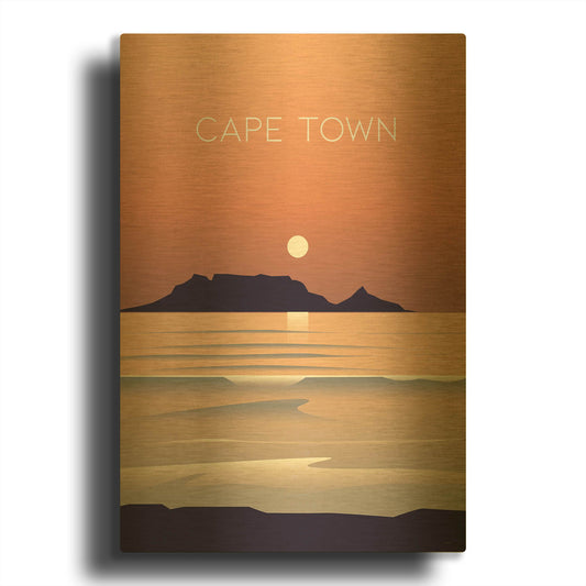 'Cape Town' By Arctic Frame Gold Metal Wall Art