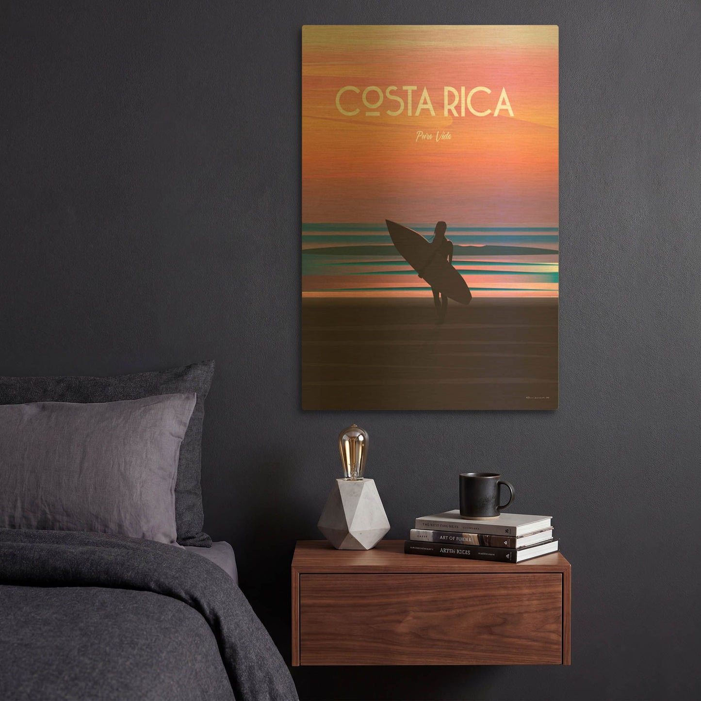 'Costa Rica' By Arctic Frame Gold Metal Wall Art