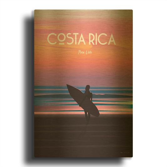 'Costa Rica' By Arctic Frame Gold Metal Wall Art