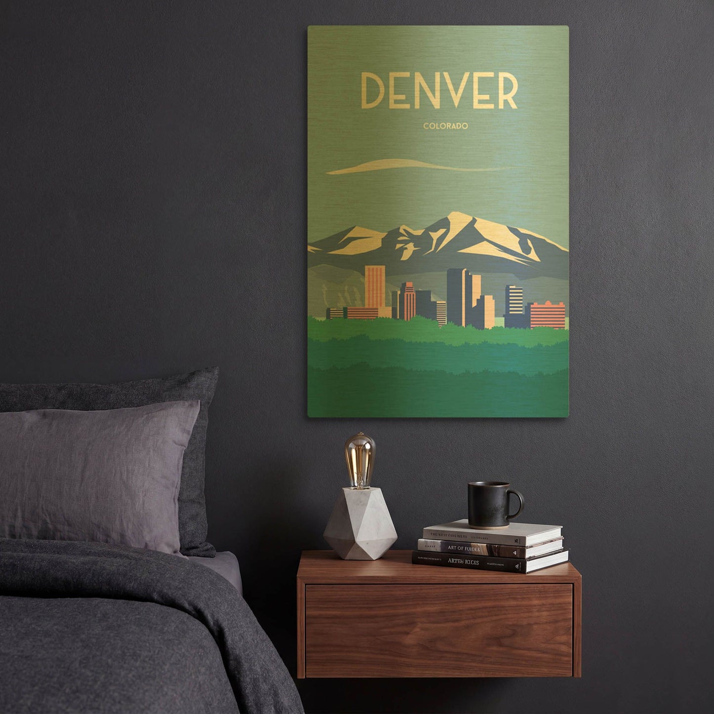 'Denver' By Arctic Frame Gold Metal Wall Art