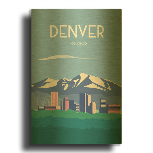 'Denver' By Arctic Frame Gold Metal Wall Art