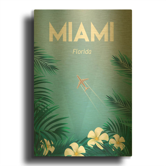 'Miami' By Arctic Frame Gold Metal Wall Art