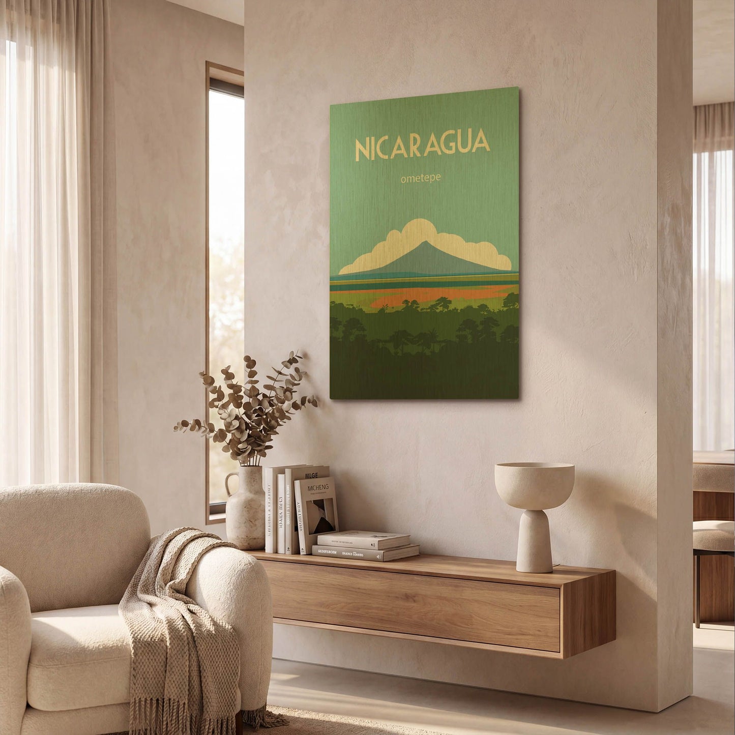 'Nicaragua' By Arctic Frame Gold Metal Wall Art