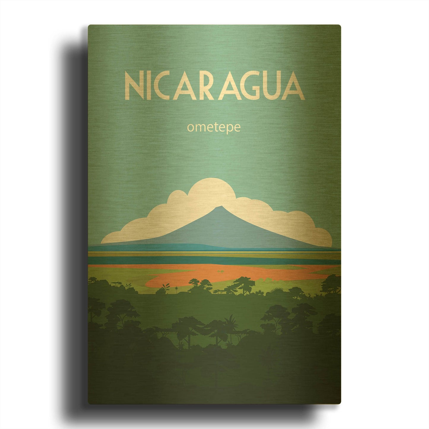 'Nicaragua' By Arctic Frame Gold Metal Wall Art