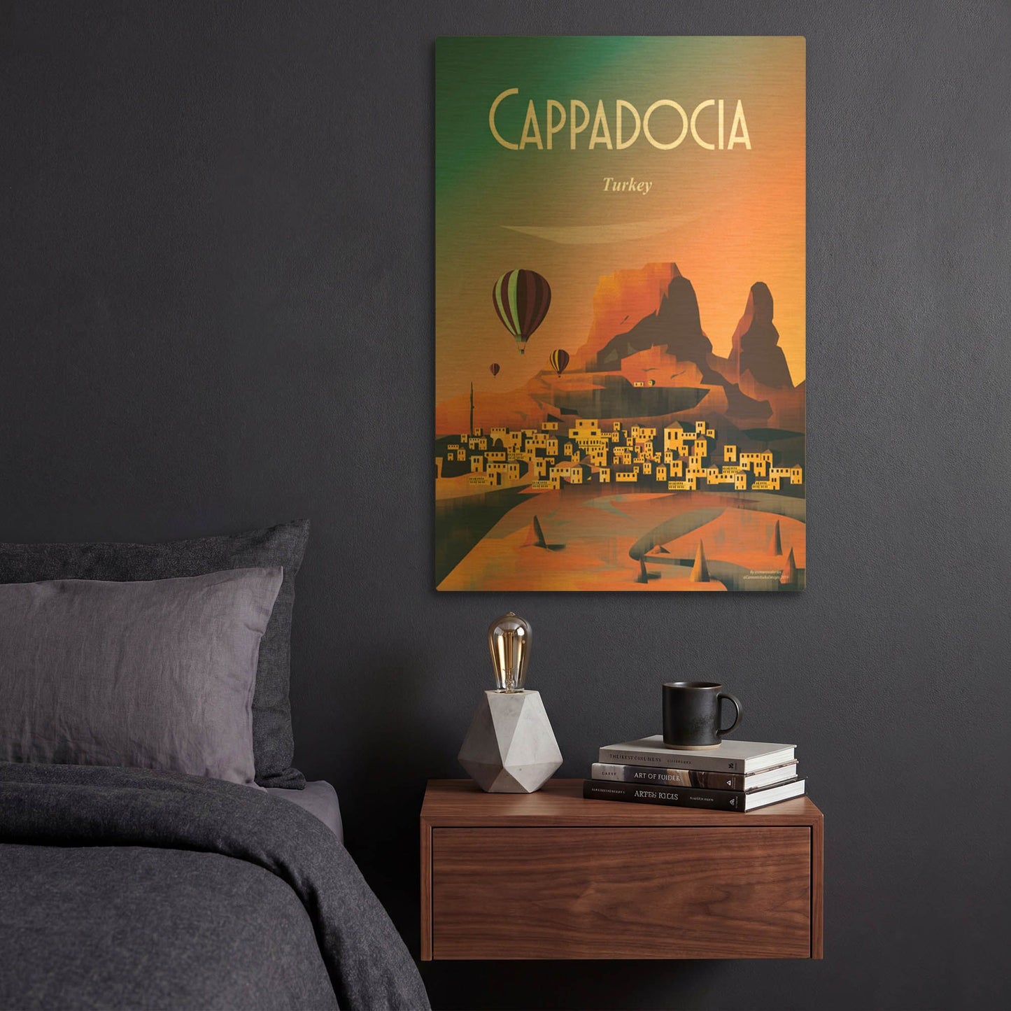 'Cappadocia Turkey' By Arctic Frame Gold Metal Wall Art