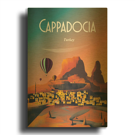'Cappadocia Turkey' By Arctic Frame Gold Metal Wall Art