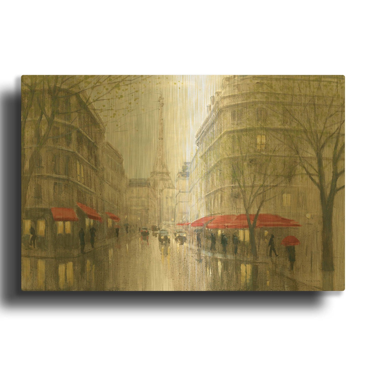 'Impression of Paris' By Myles Sullivan Gold Metal Wall Art