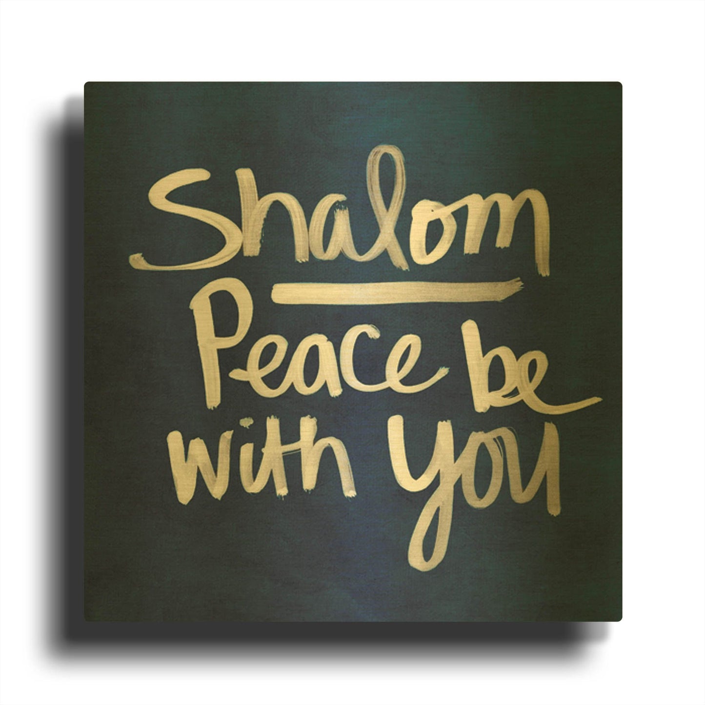 'Shalom - Hanukkah' By Linda Woods Gold Metal Wall Art
