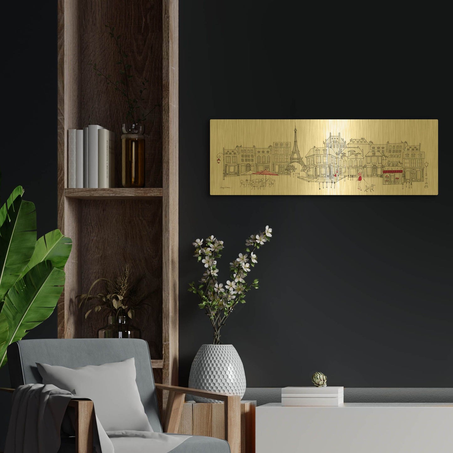 'Golden Paris' By Avery Tillmon Gold Metal Wall Art