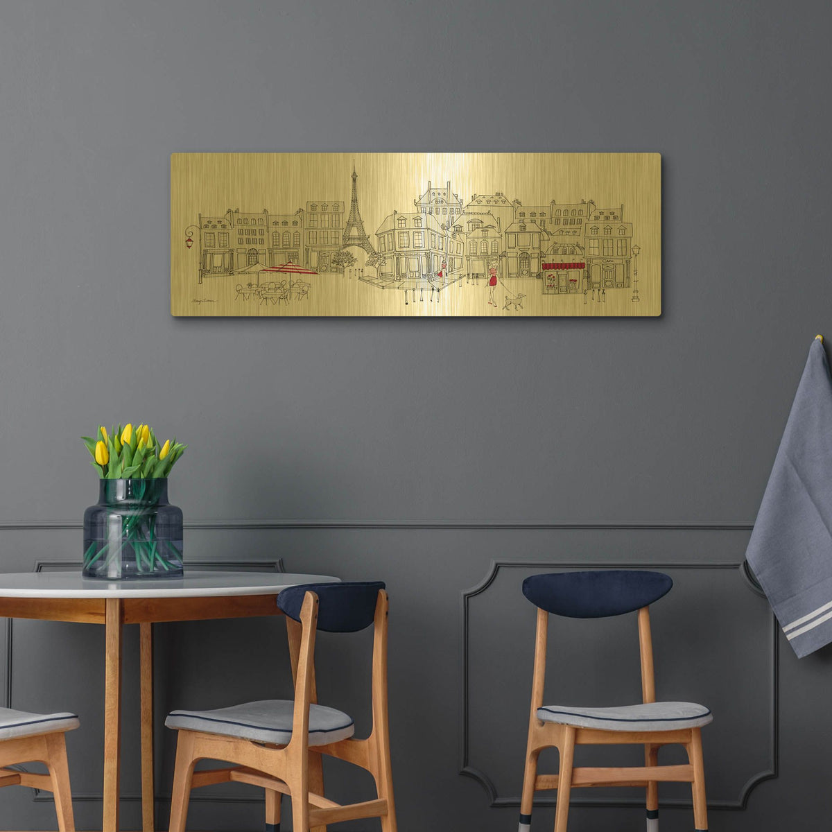 'Golden Paris' By Avery Tillmon Gold Metal Wall Art
