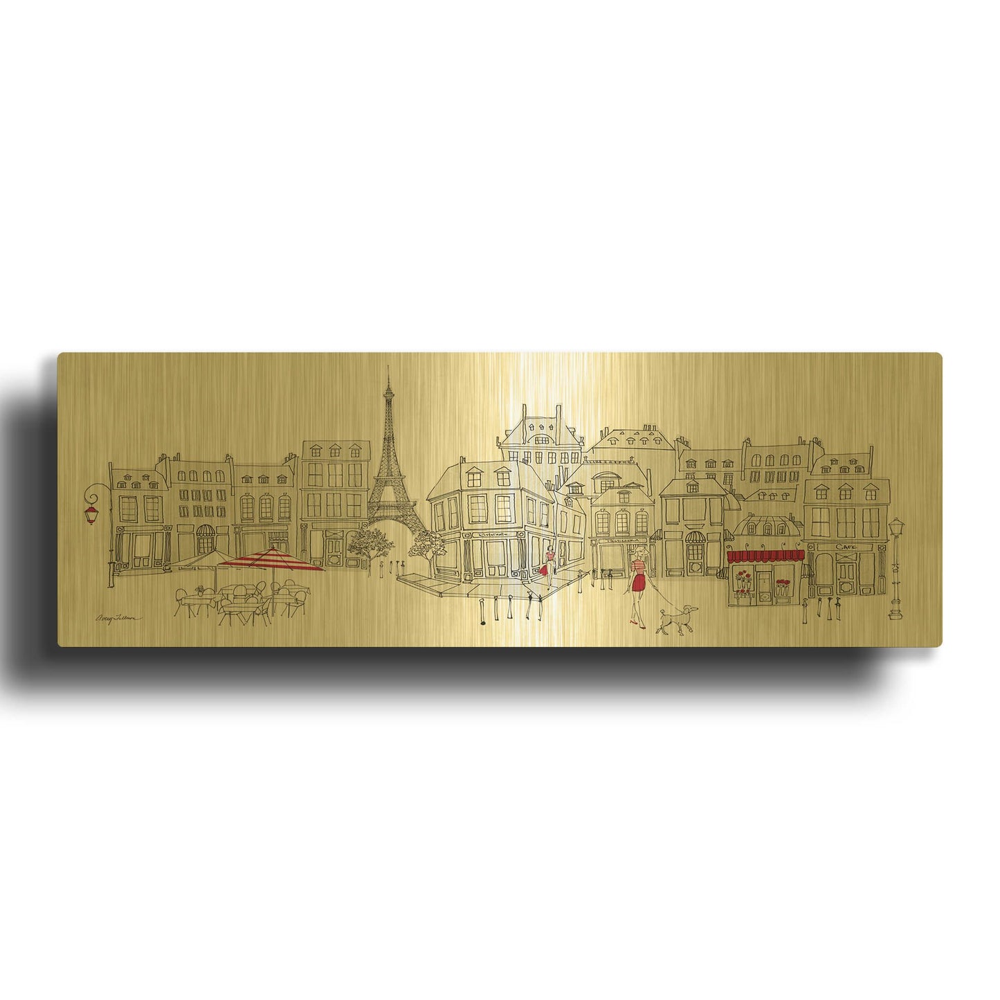 'Golden Paris' By Avery Tillmon Gold Metal Wall Art
