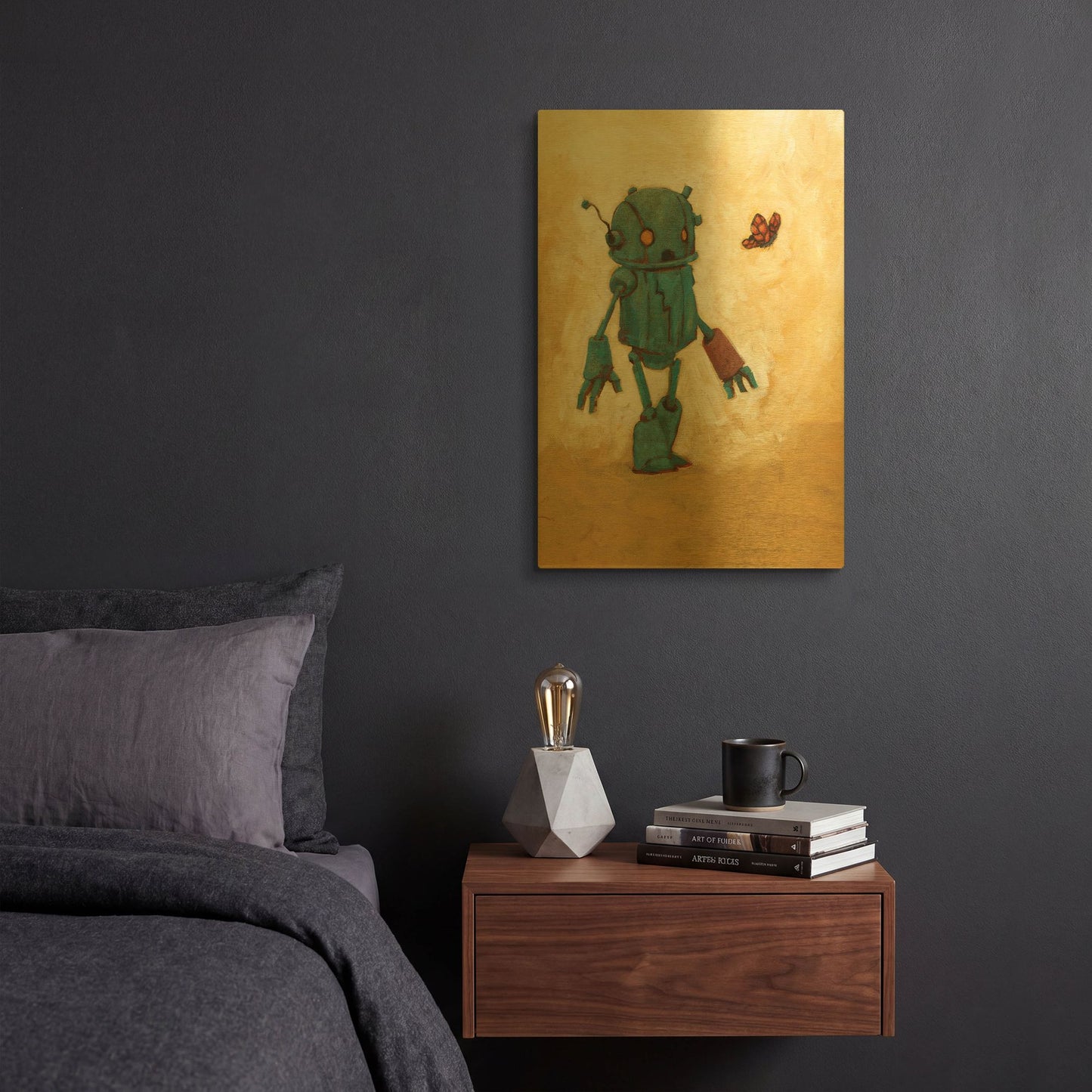 'Rust Bot' By Craig Snodgrass Gold Metal Wall Art