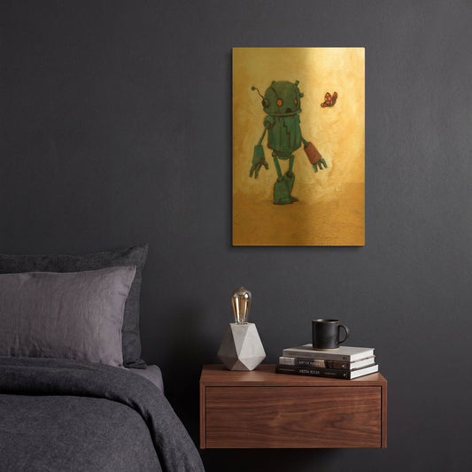 'Rust Bot' By Craig Snodgrass Gold Metal Wall Art