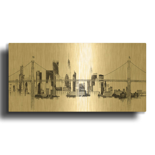 'City Silhouette' By Avery Tillmon Gold Metal Wall Art