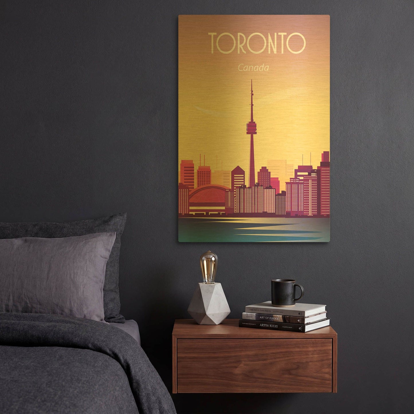 'Toronto Canada' By Arctic Frame Gold Metal Wall Art