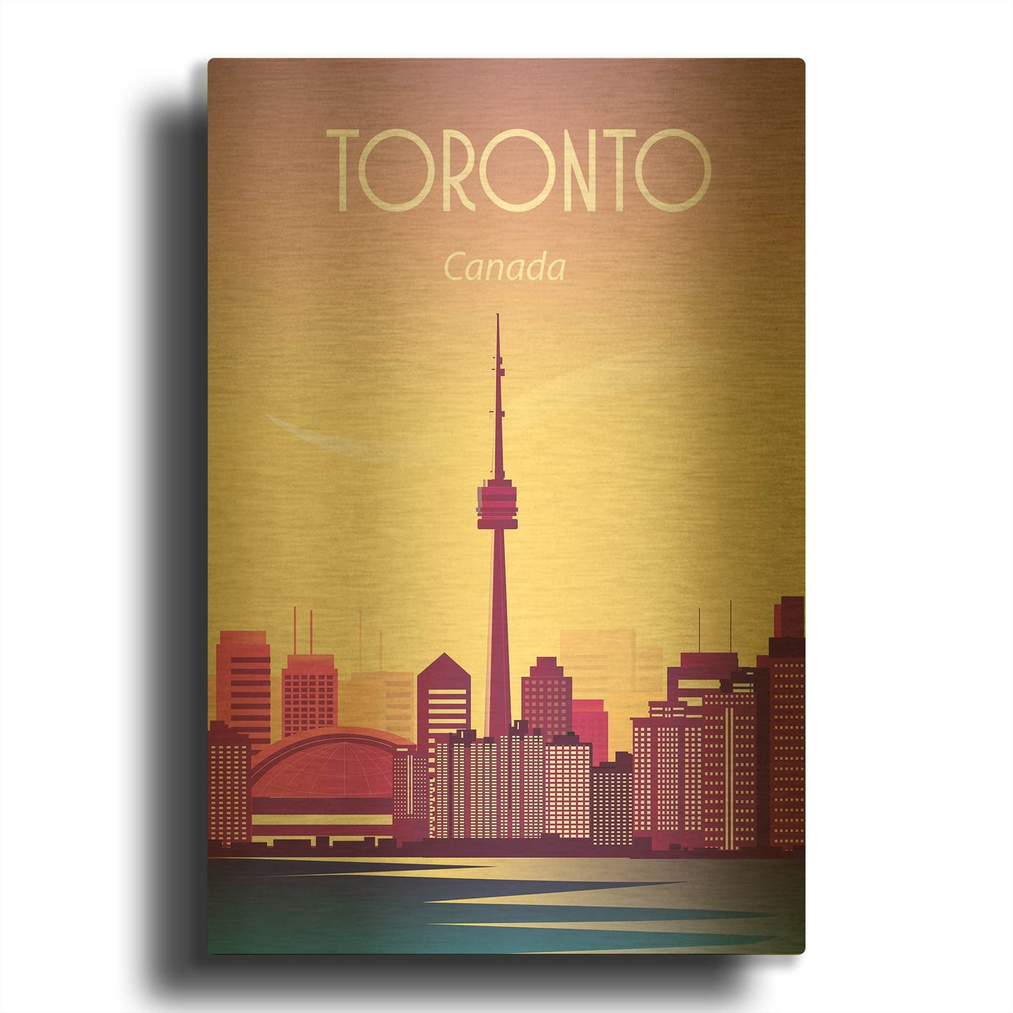 'Toronto Canada' By Arctic Frame Gold Metal Wall Art