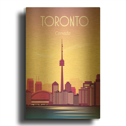 'Toronto Canada' By Arctic Frame Gold Metal Wall Art