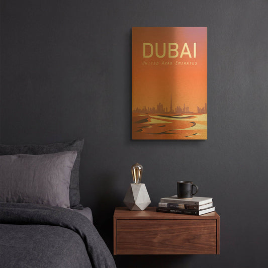 'Dubai' By Arctic Frame Gold Metal Wall Art