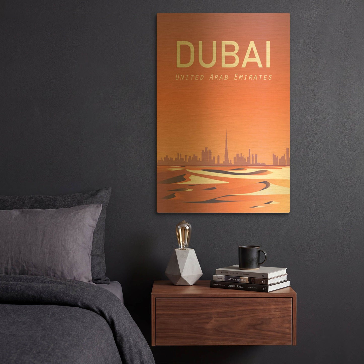 'Dubai' By Arctic Frame Gold Metal Wall Art