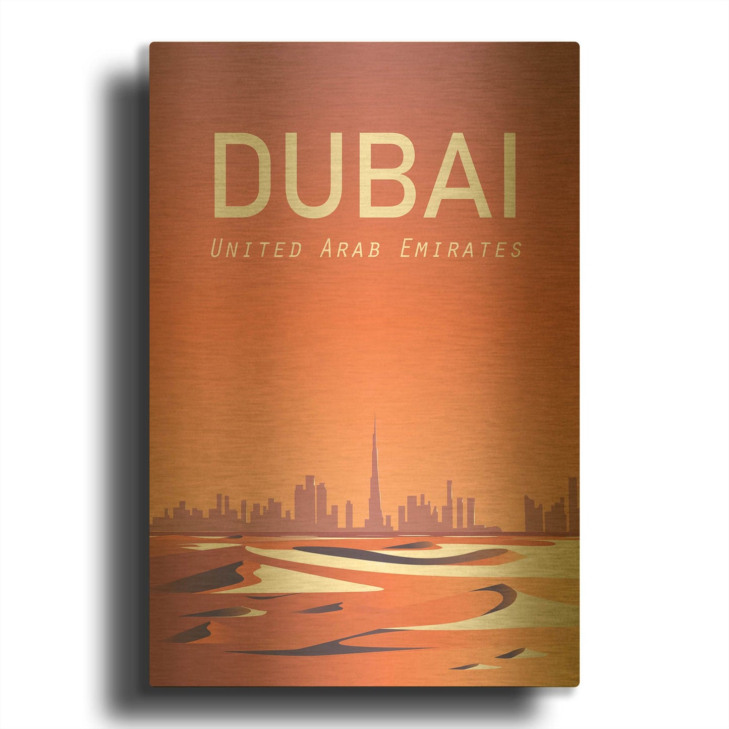 'Dubai' By Arctic Frame Gold Metal Wall Art