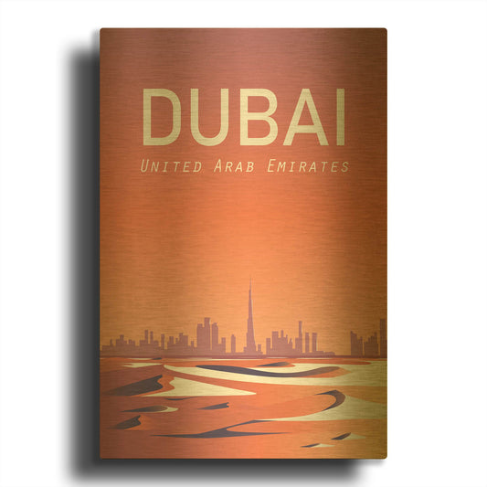 'Dubai' By Arctic Frame Gold Metal Wall Art