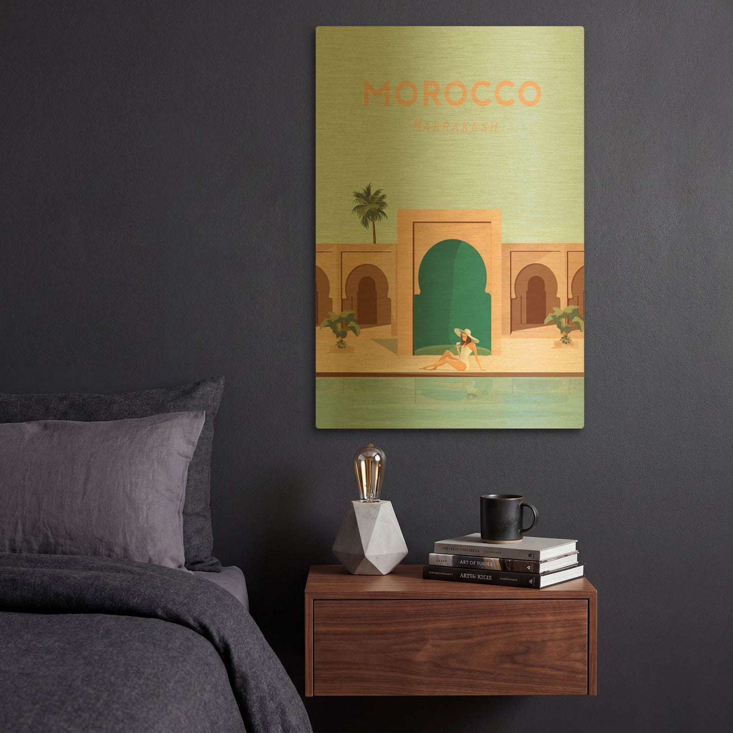 'Moroco' By Arctic Frame Gold Metal Wall Art