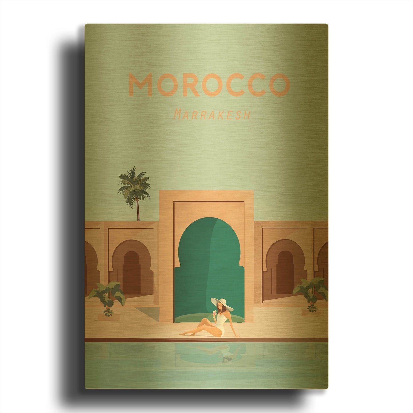 'Moroco' By Arctic Frame Gold Metal Wall Art