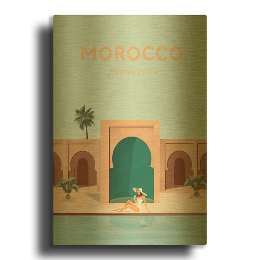 'Moroco' By Arctic Frame Gold Metal Wall Art