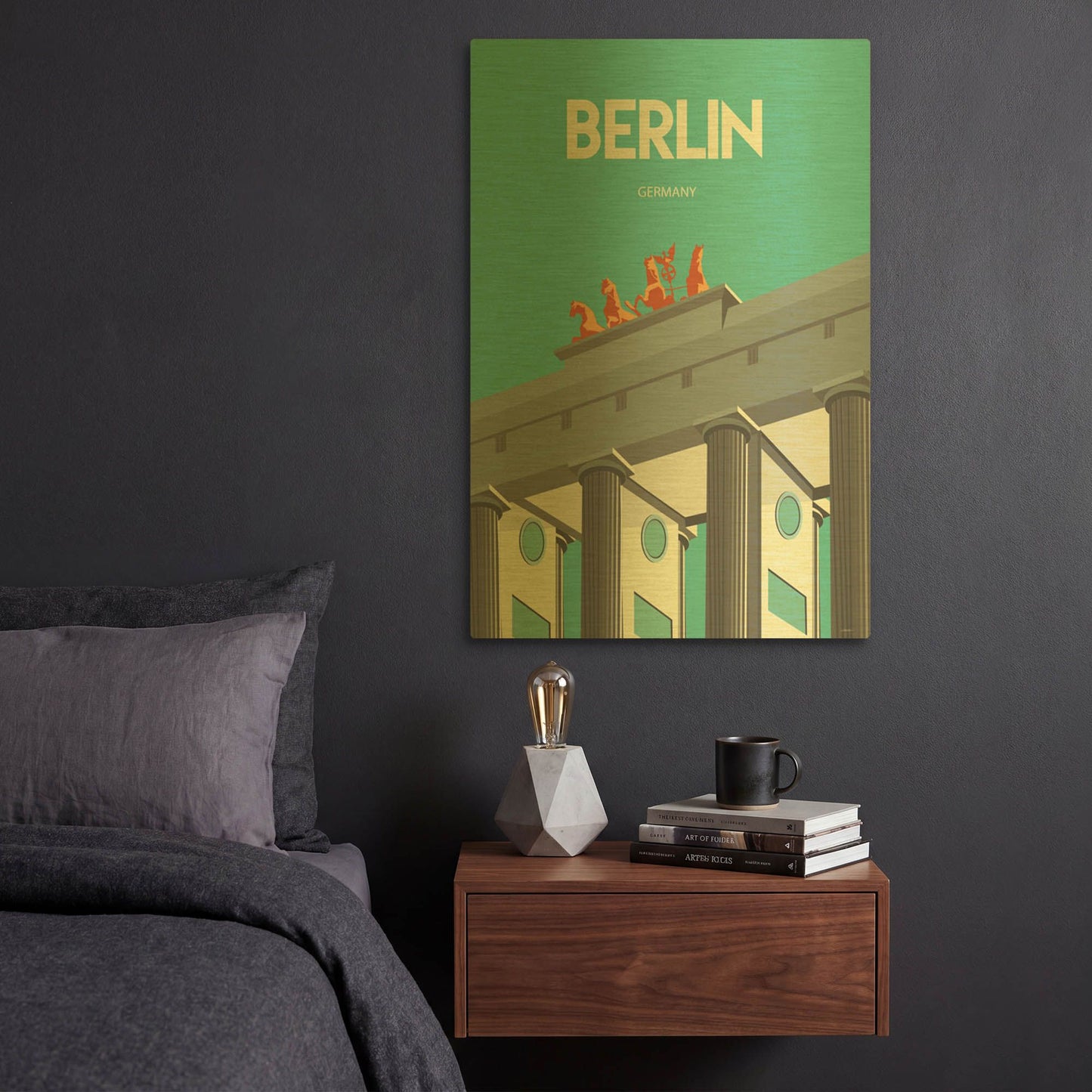 'Berlin' By Arctic Frame Gold Metal Wall Art