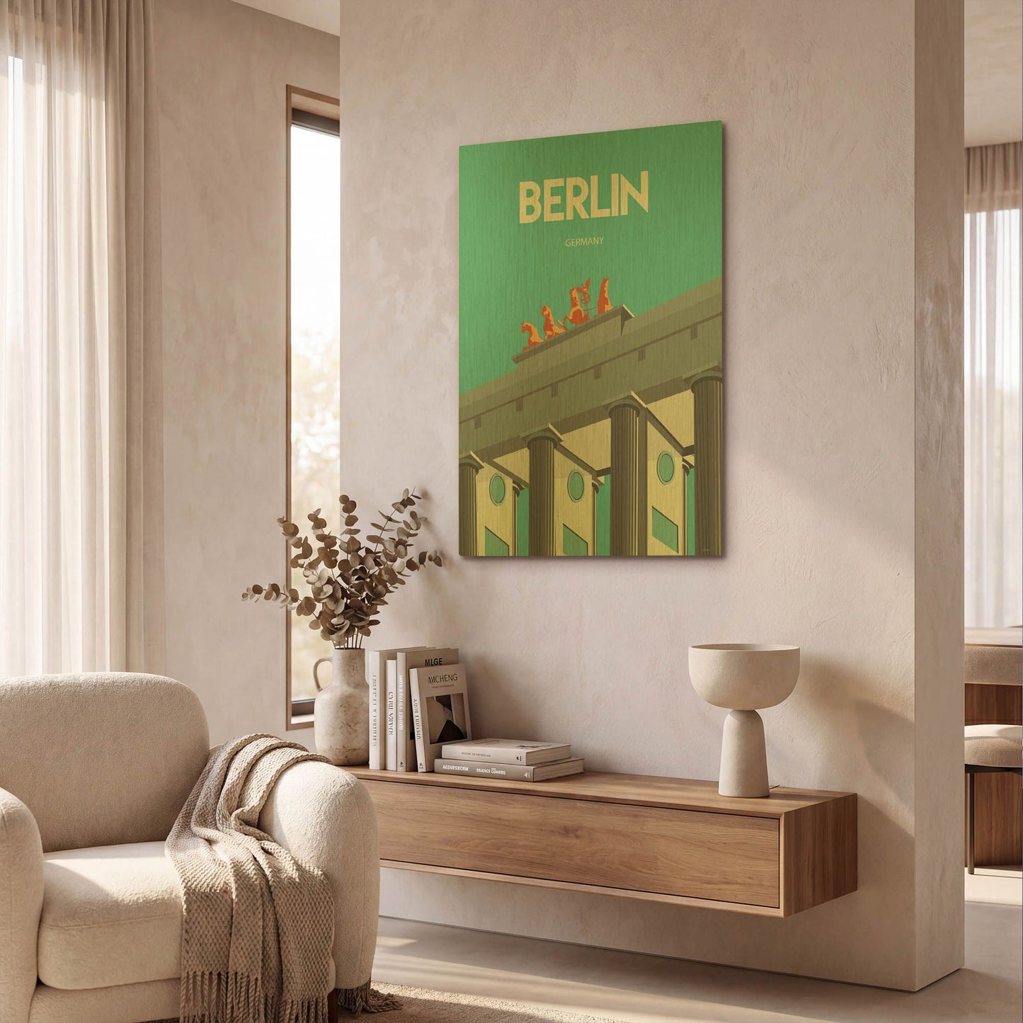 'Berlin' By Arctic Frame Gold Metal Wall Art