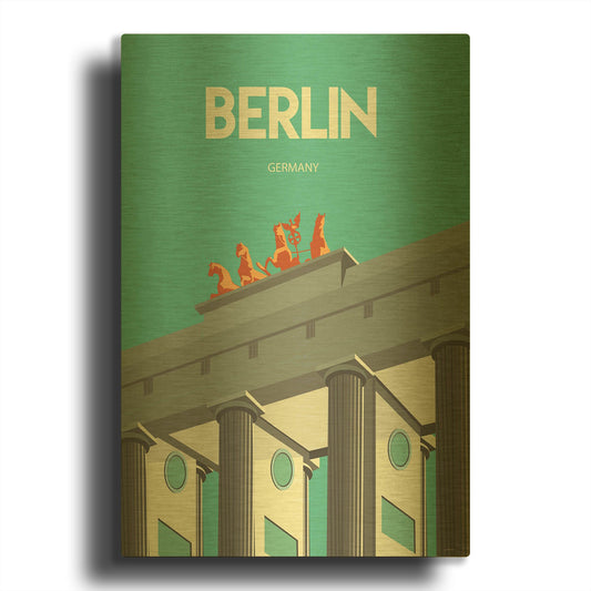 'Berlin' By Arctic Frame Gold Metal Wall Art
