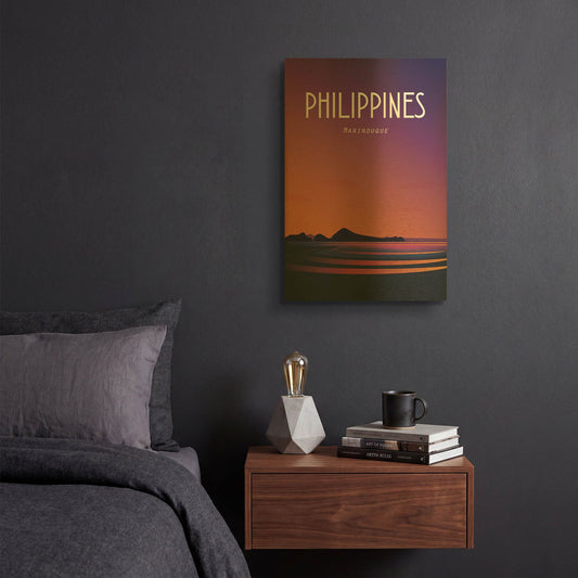 'Philippines' By Arctic Frame Gold Metal Wall Art