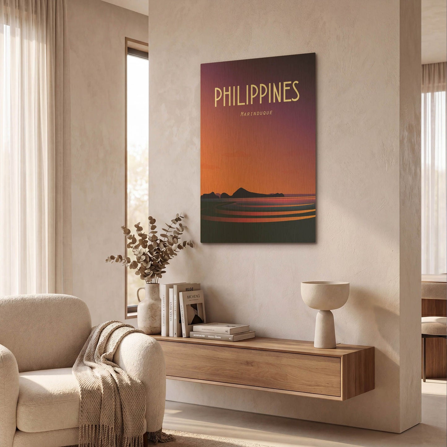 'Philippines' By Arctic Frame Gold Metal Wall Art