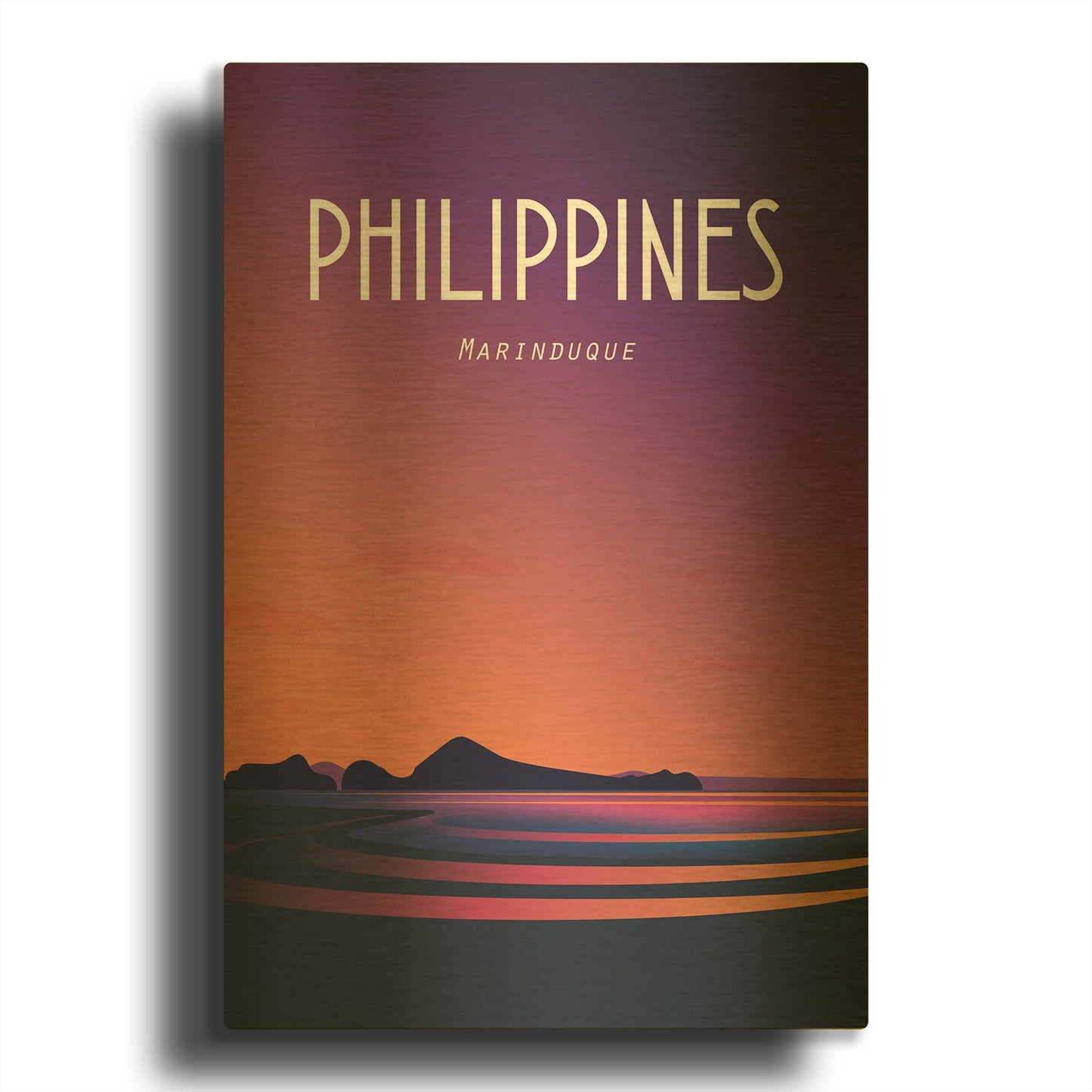 'Philippines' By Arctic Frame Gold Metal Wall Art