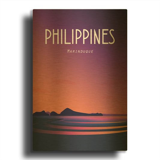 'Philippines' By Arctic Frame Gold Metal Wall Art