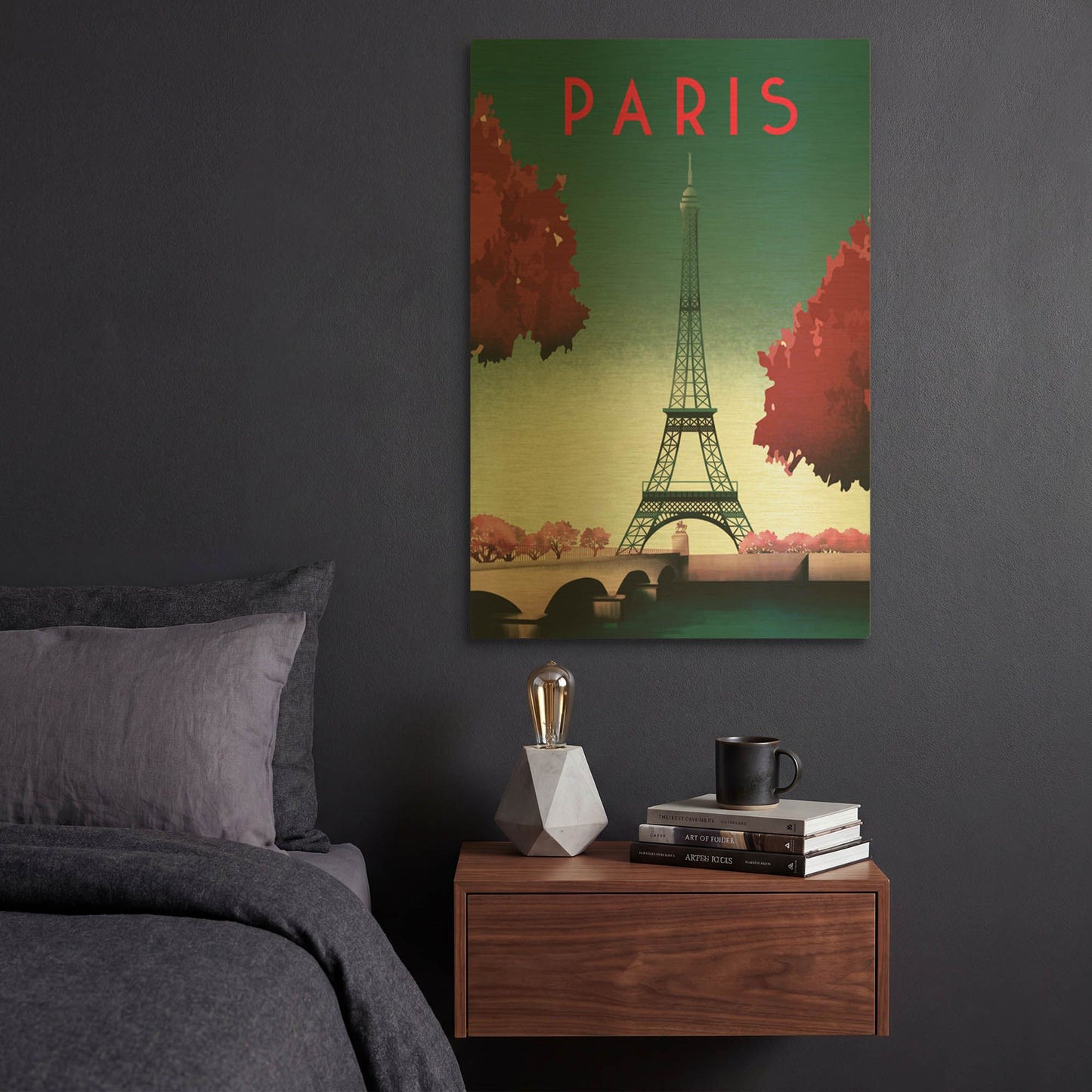 'Paris' By Arctic Frame Gold Metal Wall Art