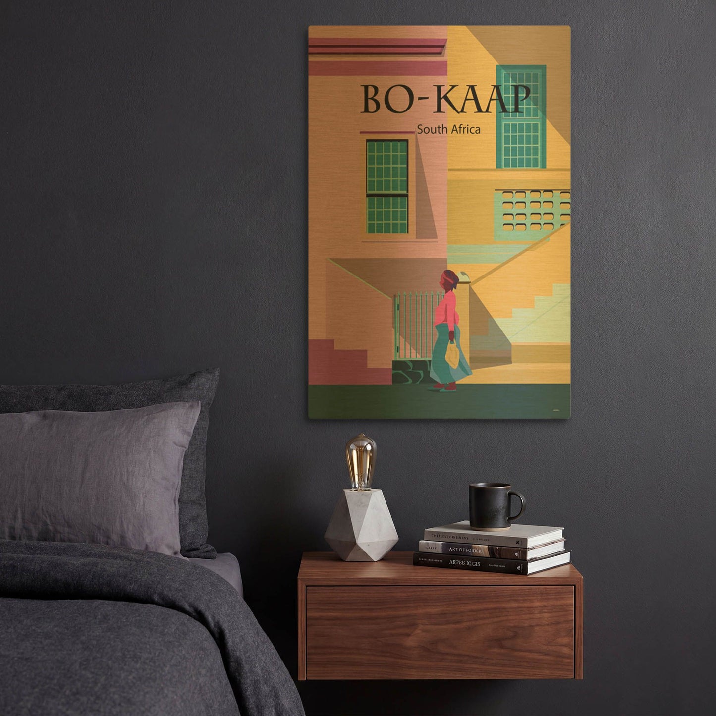 'Bo-Kaap' By Arctic Frame Gold Metal Wall Art