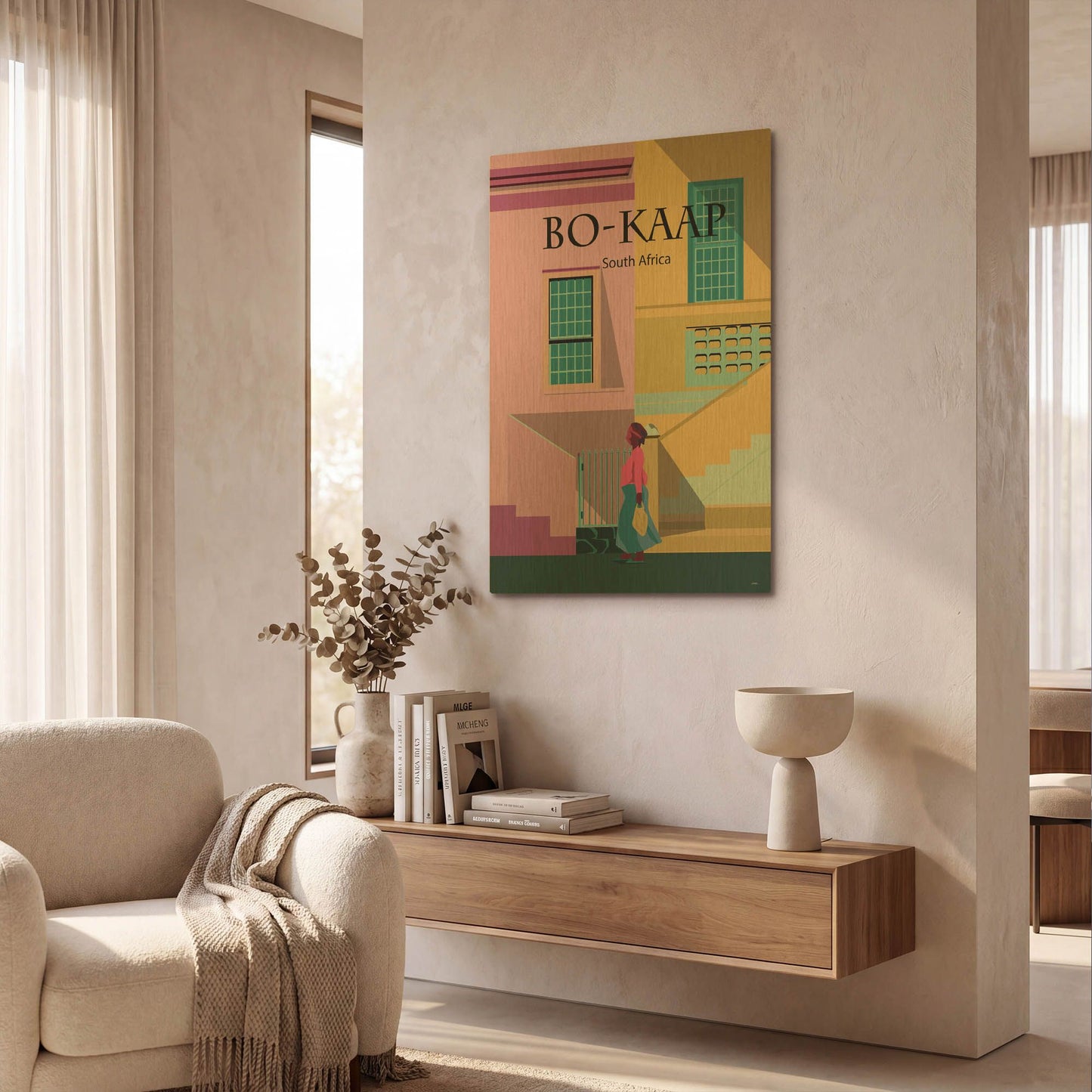 'Bo-Kaap' By Arctic Frame Gold Metal Wall Art
