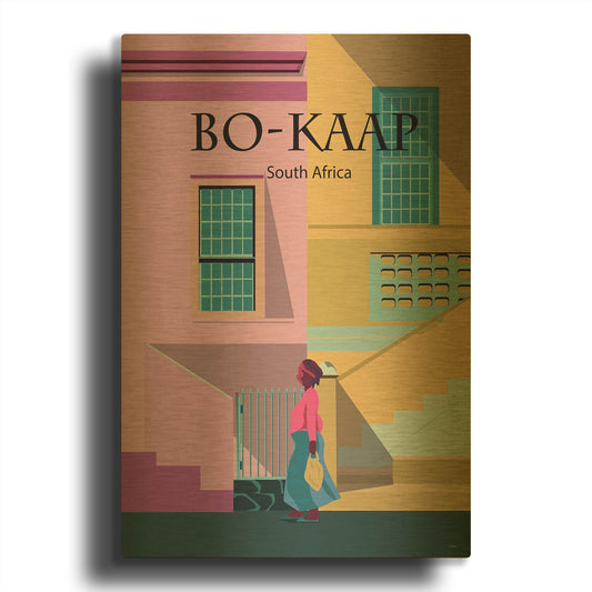'Bo-Kaap' By Arctic Frame Gold Metal Wall Art