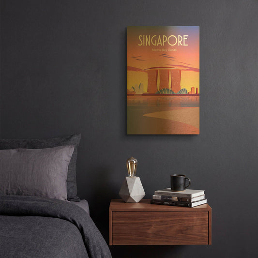 'Singapore' By Arctic Frame Gold Metal Wall Art